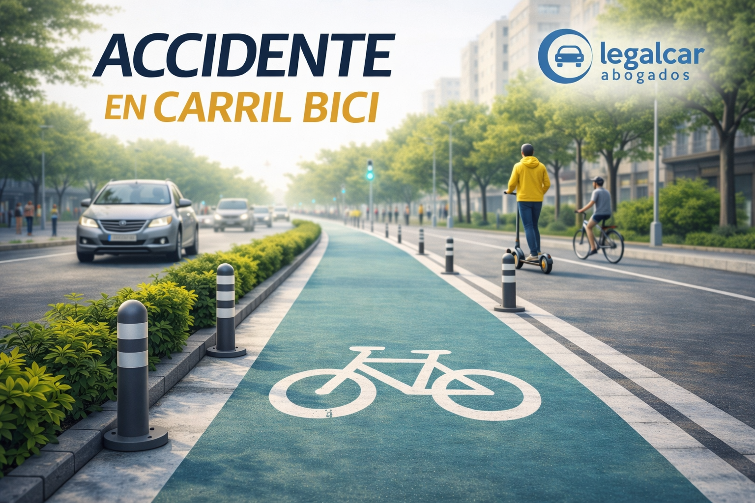accidente en carril bici urbano