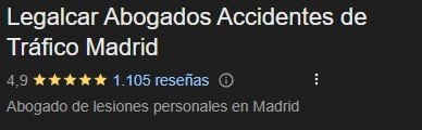 Reseñas de Legalcar Abogados en Google