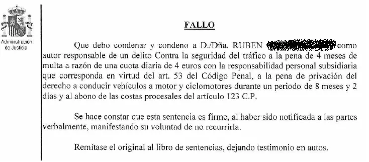 sentencia alcoholemia por Legalcar Abogados